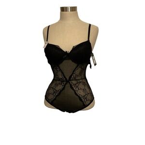 Frederick’s of Hollywood black lace teddy